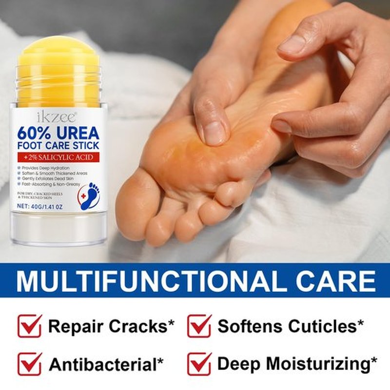 DNQYWODQ 60% Urea Cream Stick plus 2% Salicylic Acid | Intensive Moisturizing Balm for Rough & Dry Skin | Exfoliating Foot & Hand Softener | 1.4oz Twist-Up Stick