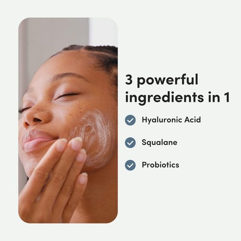 hers Hydrobounce Instant Moisturizer - Hyaluronic Acid, Squalane, & Probiotic Formula - Lightweight Daily Face Cream - Hydrating Vegan Facial Lotion – 1.7 Fl Oz