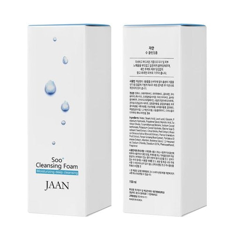JAAN Korean Face Wash for Women, Pore Deep Cleansing Foam with 5 Natural Ingredients, Foaming Facial Cleanser for Hydrating & Moisturizing, Makeup & Blackhead Remover,Korean Skin Care,5.07fl.oz/150ml