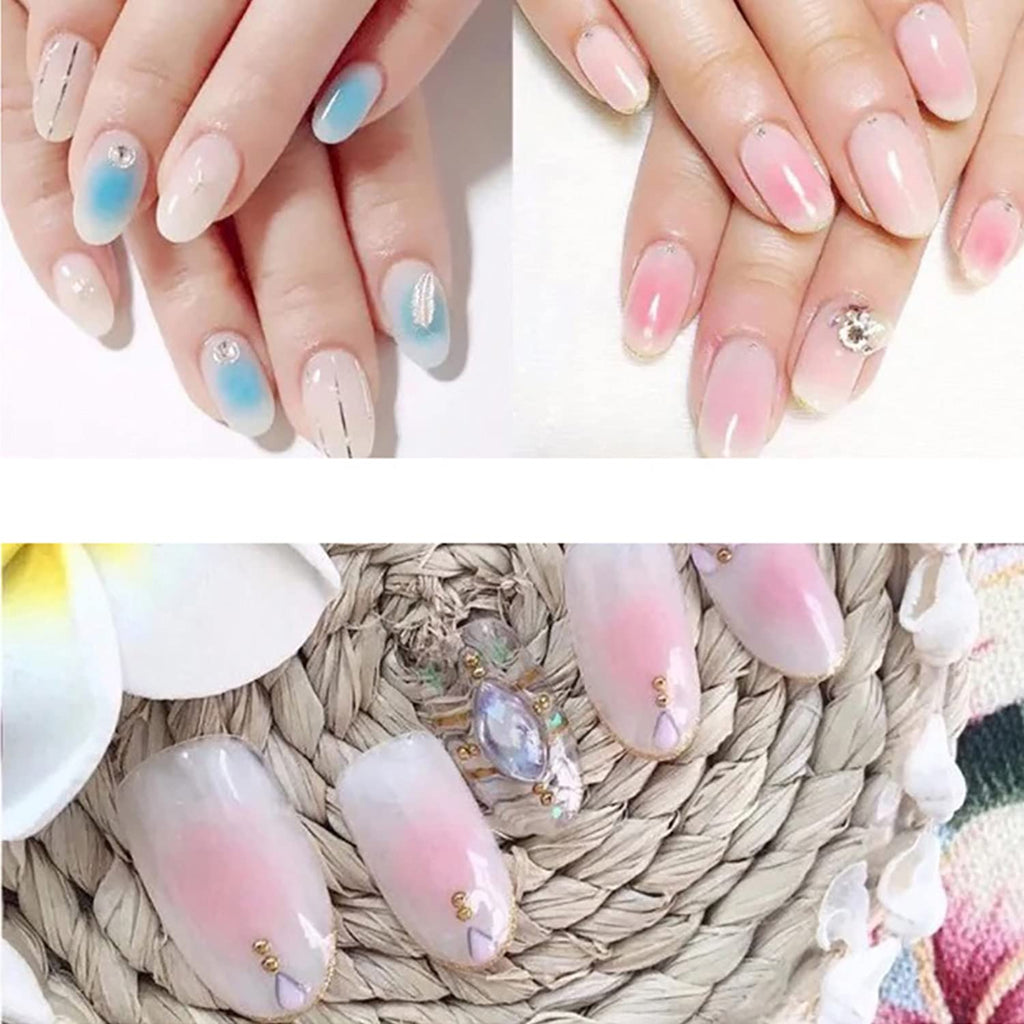 WOKOTO 8 Pcs Ombre Nail Brush Nail Art Brushes Set With 4 Nail Sponges Tips Ombre Brush For Gel Nails Gradient Nail Brushes For Ombre Acrylic Nail Art Liner Brushes Dotting Tools With Different Size