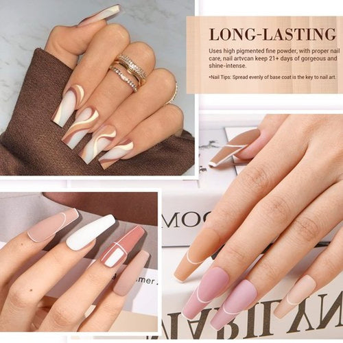 20 Colors Dip Powder Nail Kit Starter, AZUREBEAUTY Classic Nude Collection Glitter Pink Neutral Chocolate Brown Skin Tone Dipping Powder Liquid Set with Top/Base Coat French Nail Art Manicure DIY