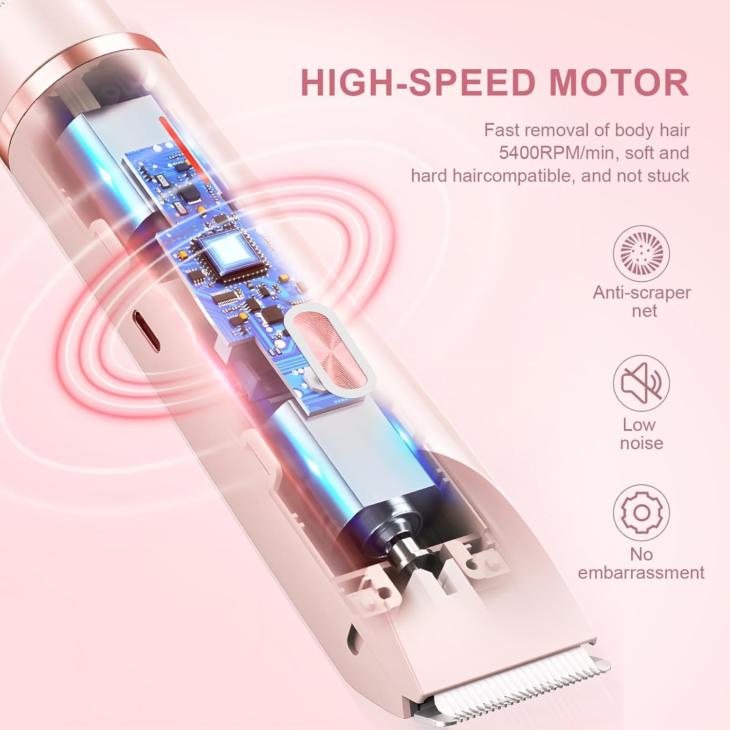 CheckSimple 2025 New Bikini Trimmer for Women,Dermave Bikini Shaver,2-in-1 Electric Razors for Women(Pink)