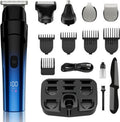 Skiennix Beard Trimmer - 5-in-1 Cordless Hair Clipper Kit with Waterproof Design & Precision Grooming (Blue)