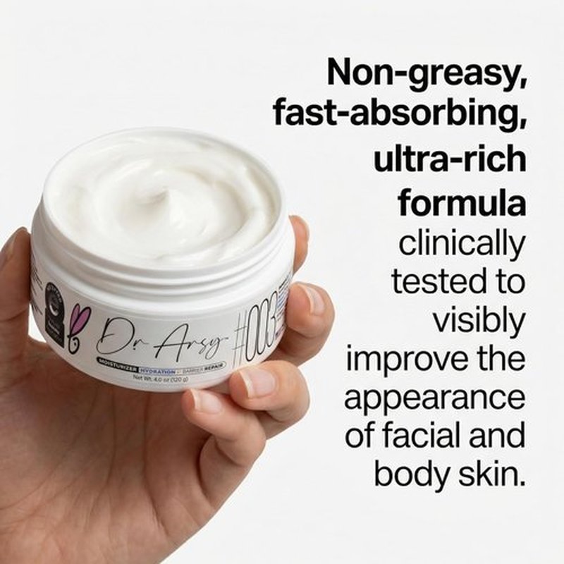 Moisturizer #003 by [Brand Name] - Hydrating Face & Body Cream for Dry, Sensitive, Eczema-Prone Skin | Fast Absorbing, Fragrance-Free, Vegan | 120g