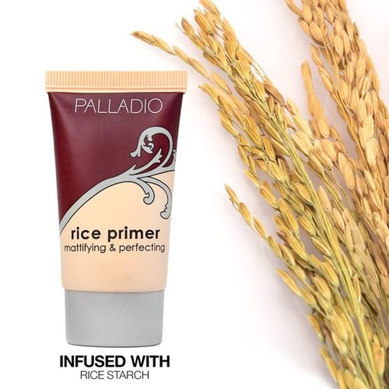 Palladio Rice Primer, Formulated with Natural Rice, Controls Oil on Your Skin and Locks in Makeup, Lightweight with a Smooth Matte Finish, Reduces Facial Shine, All Skin Types, Beige, 0.71 Fl Oz
