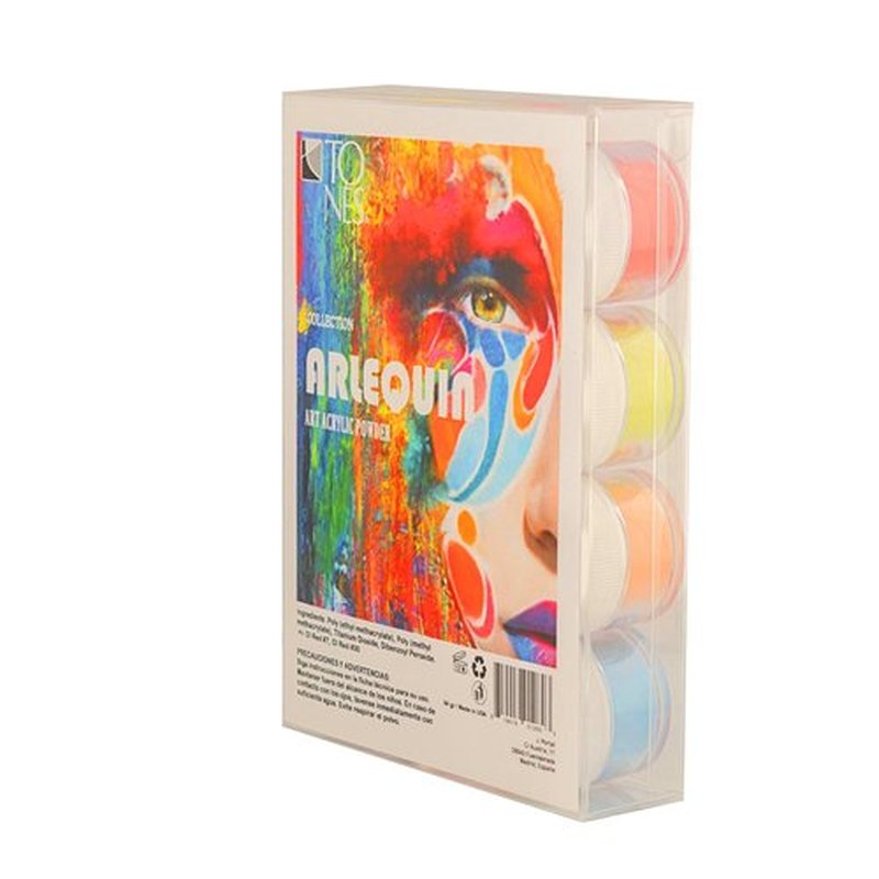 TONES Acrylic Nail Powder Set – Salon Grade Seamless Blending - Glossy Polished Art, High Adhesion & Long Lasting Shine – 12 Vibrant Shades (Arlequin)