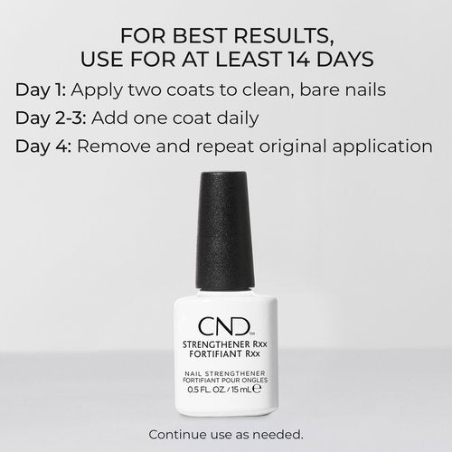 CND™ Strengthener RXx, Nail Strengthener for Tougher, Stronger Nails & Protection for Thin Nails, 0.5 Fl Oz