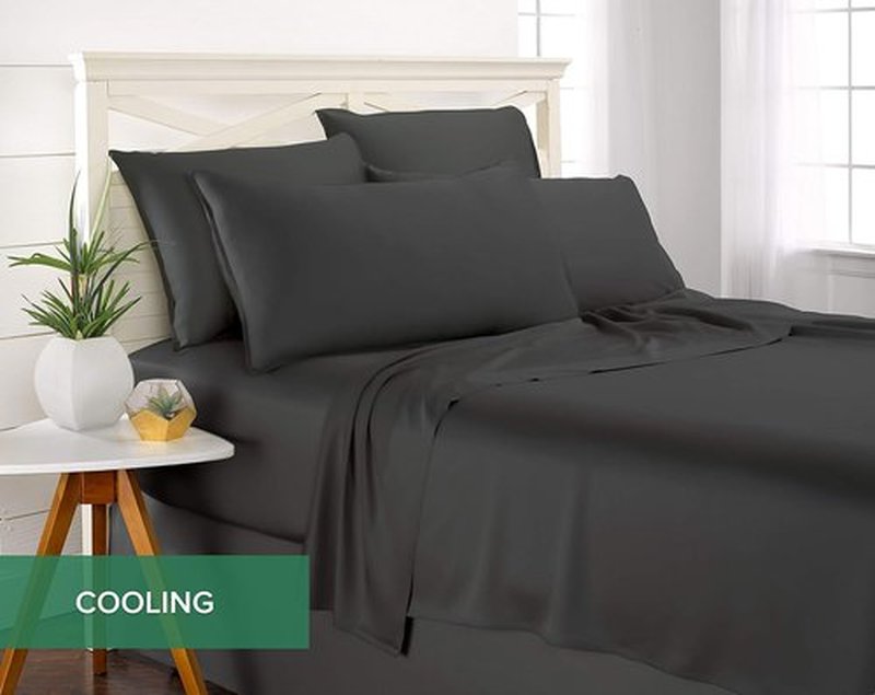 Pure Bamboo Short Queen Sheets - 100% Organic Viscose Bed Set, Soft & Cooling | 60"x75", Charcoal, 2-Year Quality Promise