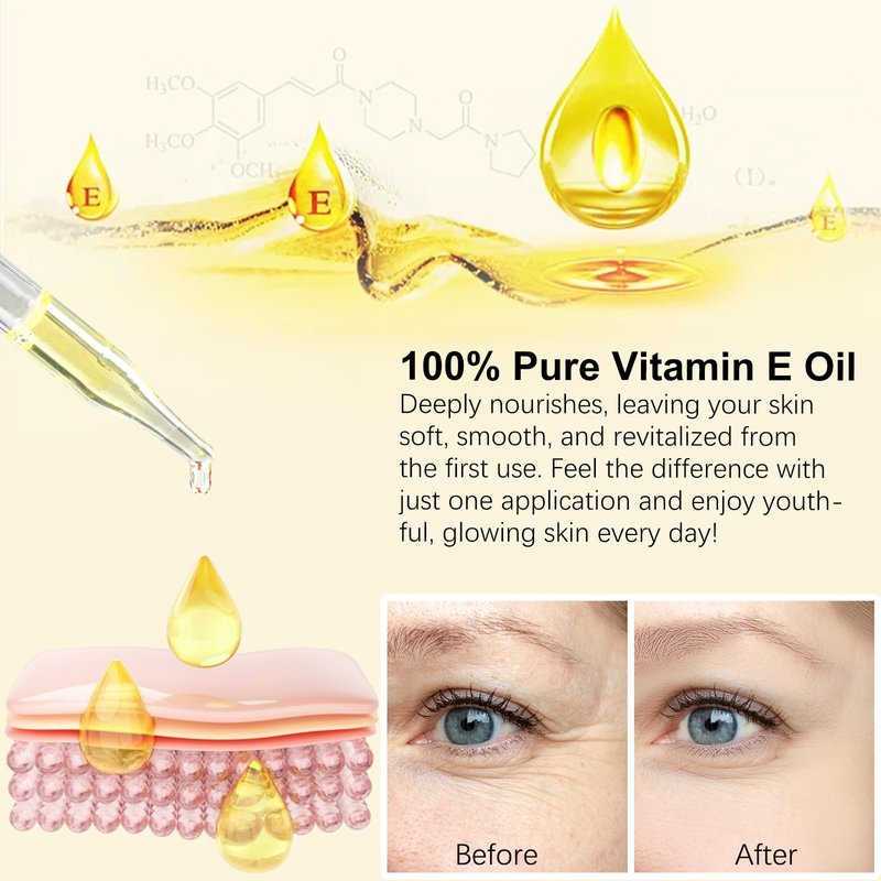 Vitamin E Oil for Skin 75,000 IU, 2Fl Oz Pure Vitamin e Oil for Scars, Hair, Face and Scalp, Moisturizing Dry Skin, Reduces Winkles and Fine Lines, Perfect Bath and Body Oils