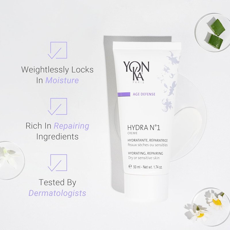 Yon-Ka Hydra No.1 Creme & Masque Set - Anti-Aging Moisturizer & Hydrating Face Mask for Normal to Dry Skin | Paraben-Free | 1.74 oz & 1.80 oz