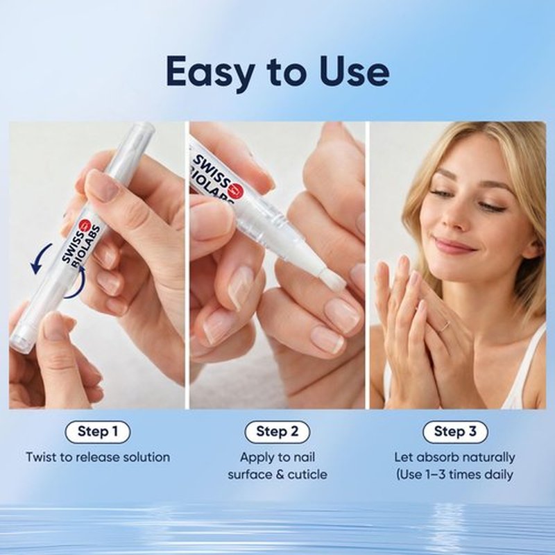Swiss Biolabs Nail Fungus Pen, Nail Repair Treatment Serum with Undecylenic Acid 25% & TreeTea Oil for Nail Strengthener & Growth (3)