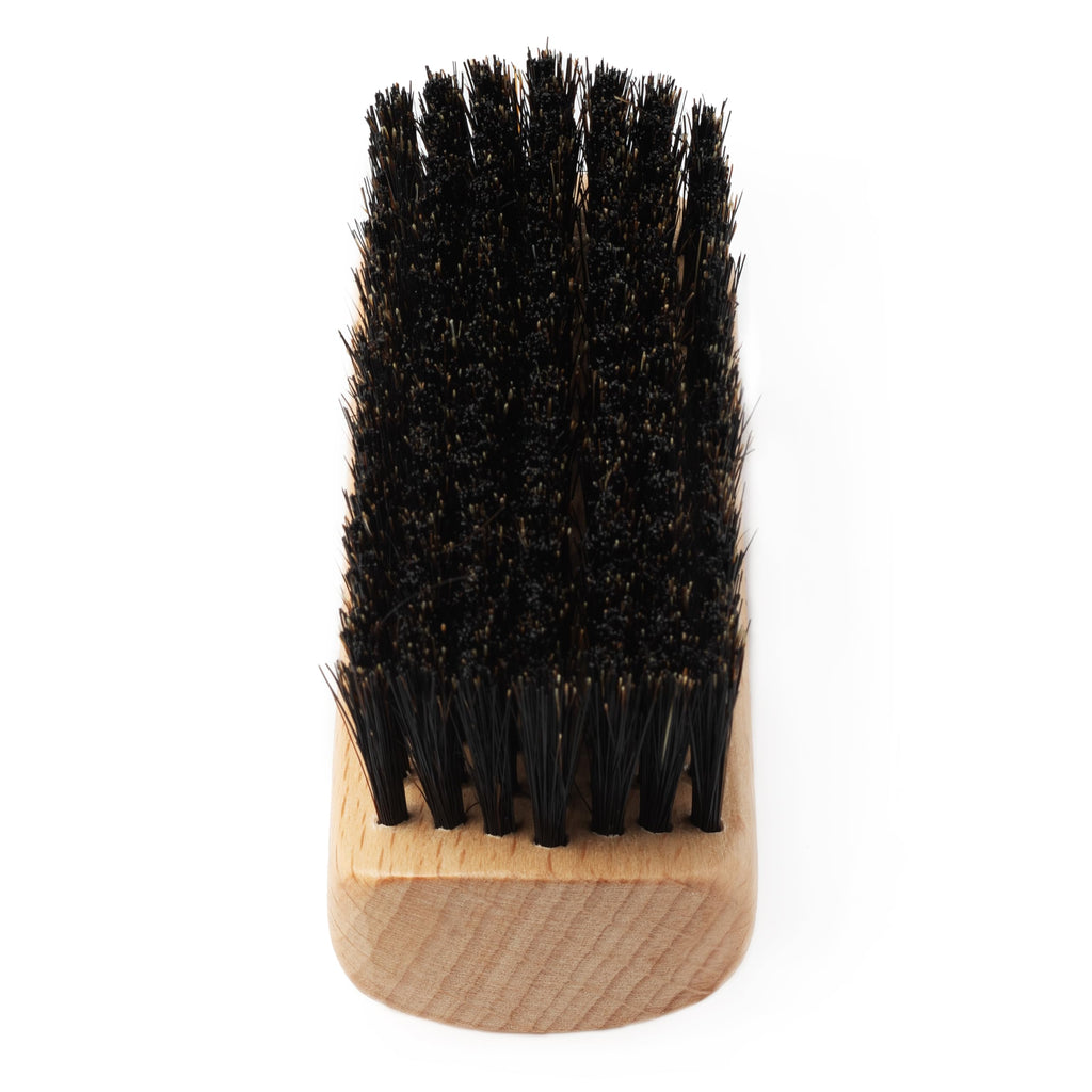 GranNaturals Boar Bristle Slick Back Hair Brush - Palm Size - Soft Medium Smoothing Hairbrush to Style, Polish, & Lay Hair Down Flat to Create a Sleek Frizz Free Hairstyle for Women and Men