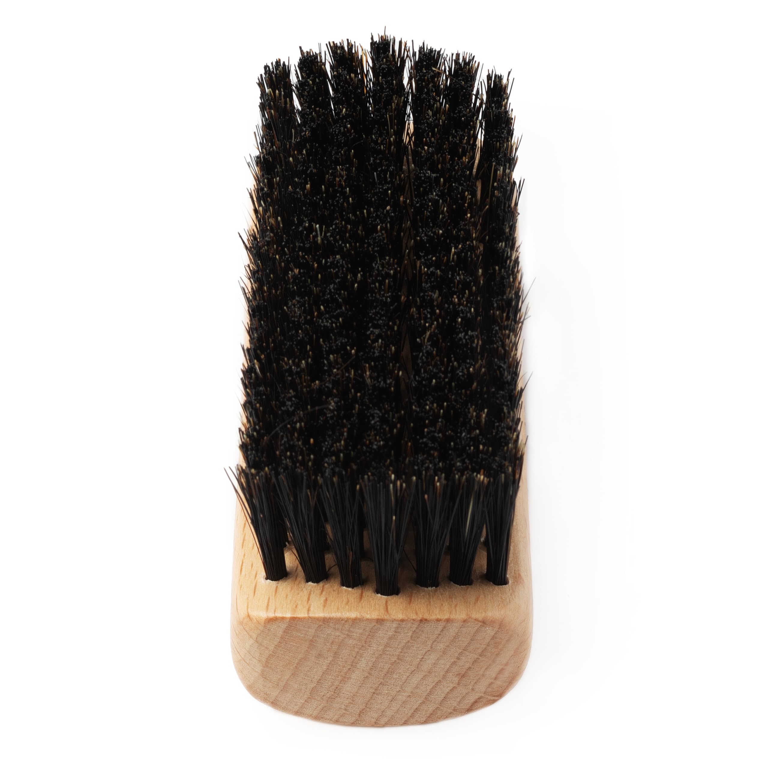 GranNaturals Boar Bristle Slick Back Hair Brush - Palm Size - Soft Medium Smoothing Hairbrush to Style, Polish, & Lay Hair Down Flat to Create a Sleek Frizz Free Hairstyle for Women and Men
