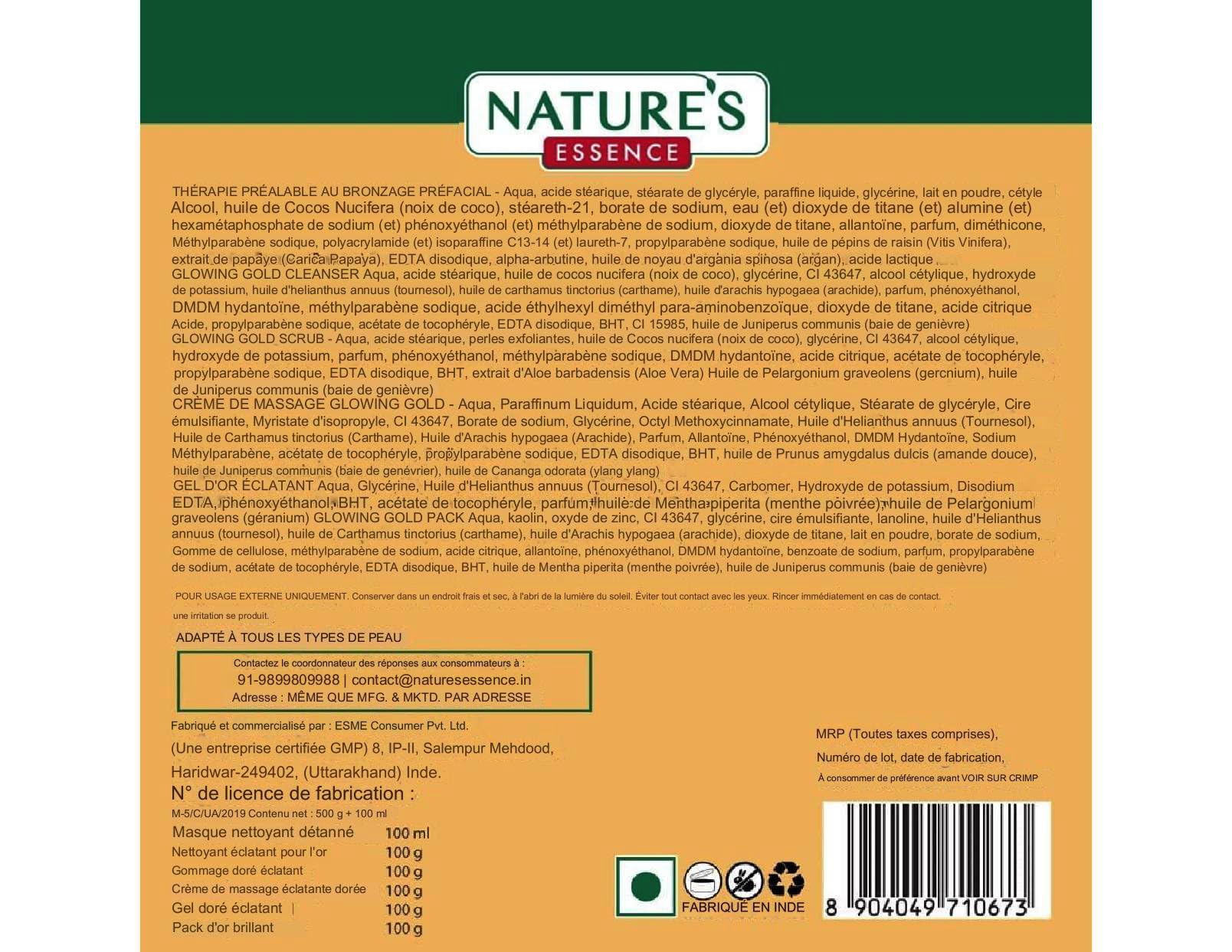 Nature's Essence Glowing Gold Facial Kit, 500 grams (5X100 grams)