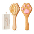 Wooden Brush for Hair Growth: Natural Bristle Brush for Detangling, Reduces Breakage, Massaging Scalp - Curly Hair Brush Pink for Home, Travel & Gift