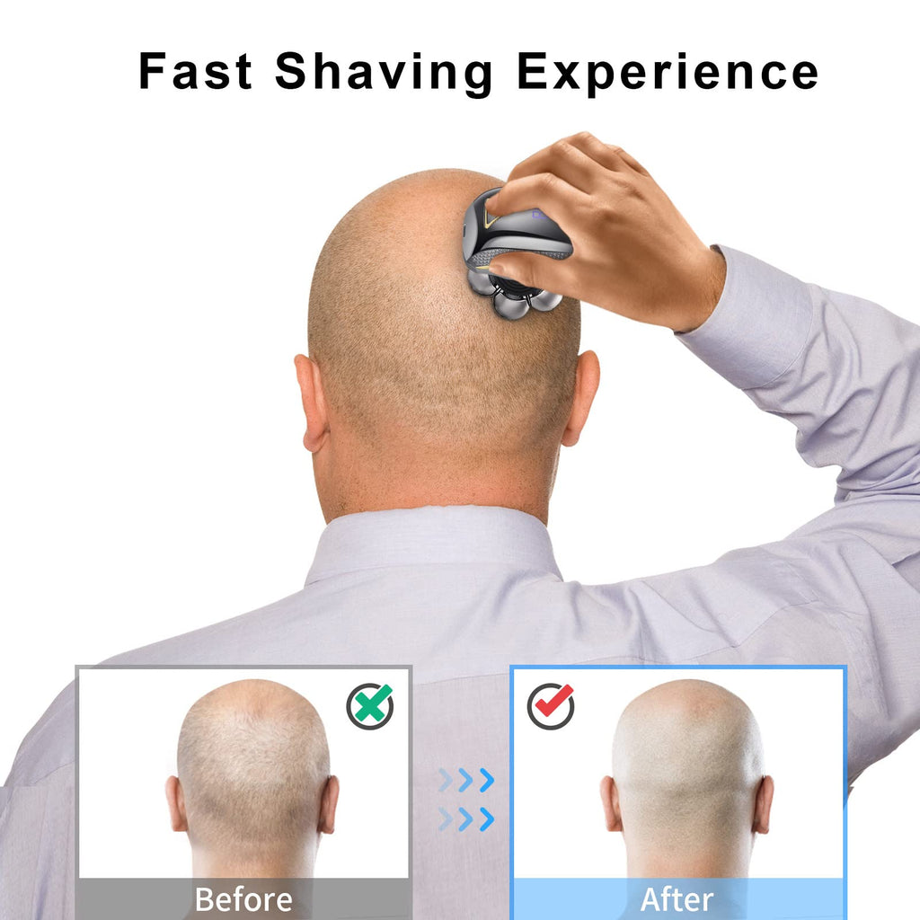 UPTARD Head Shaver Replacement Heads, Replacement Blades for Bald Men, Stainless Steel 7D Rotary Blades for Electric Head Razor, Silver