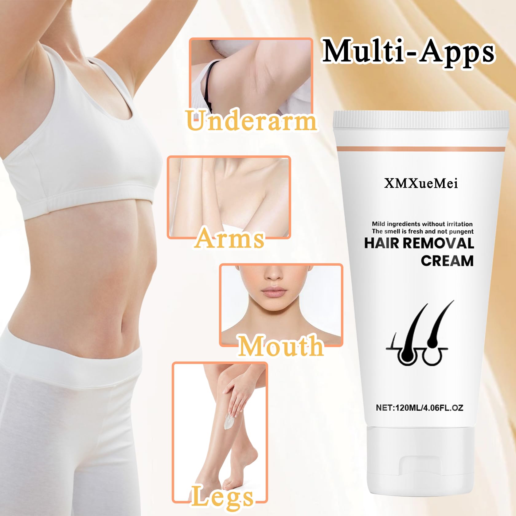 Intimate/Private Hair Removal Cream for Men & Women, Painless Flawless Hair Remover, Moisturizing, Long Lasting, Lightweight At Home Body Depilatory Cream, All Skin Types
