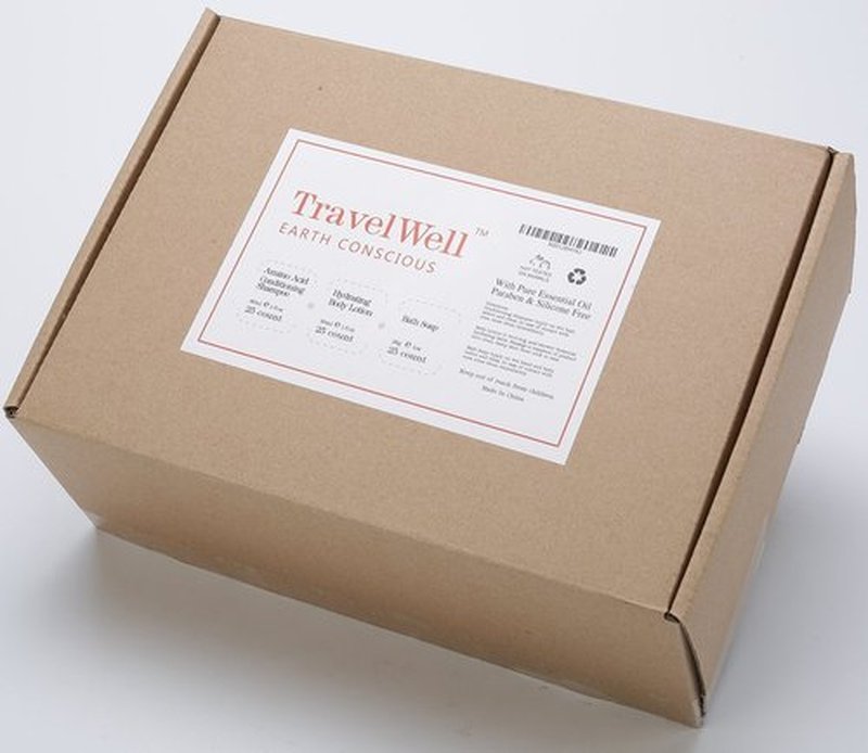 Travelwell Individually Wrapped Shampoo & Conditioner 2 in 1, Body Lotion, and Travel Soap Set | 25 Bottles + 25 Bars | Bulk Hotel Toiletries