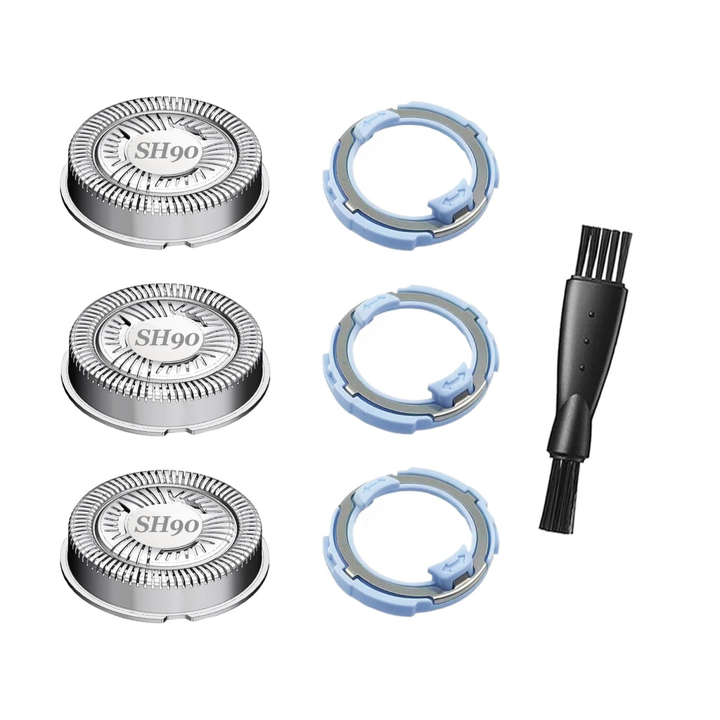 SUPERNB SH90 Shaving Heads for Series 9000, 8000, 7000 Electric Shaver Blades, Dual‑Ring Mesh Technology for Efficient Shave, Fits S9xxx/S8xxx/S7xxx, 3 Pack