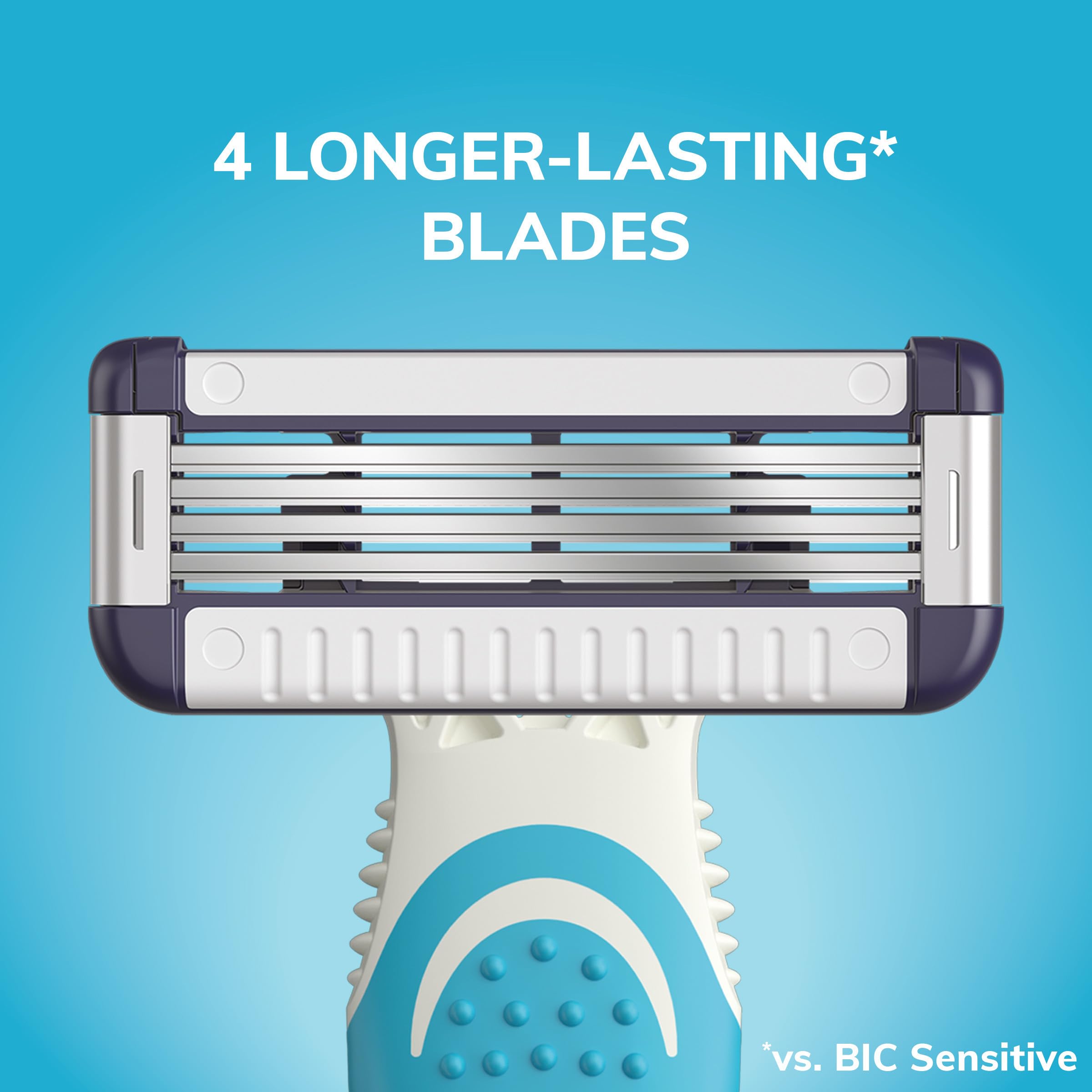 BIC EasyRinse Sensitive Anti-Clogging Men's Disposable Razors, Clinically Proven for Sensitive Skin, Shaving Razors With 4 Blades, 6 Count