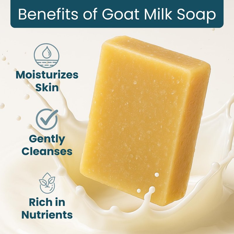 Way Natural Goat Milk Soap Bar, Turmeric - Premium, Handmade w/Real Milk in USA - Large (5oz) Hand & Body Goat Soap - Dry Skin, Gentle, No Dyes