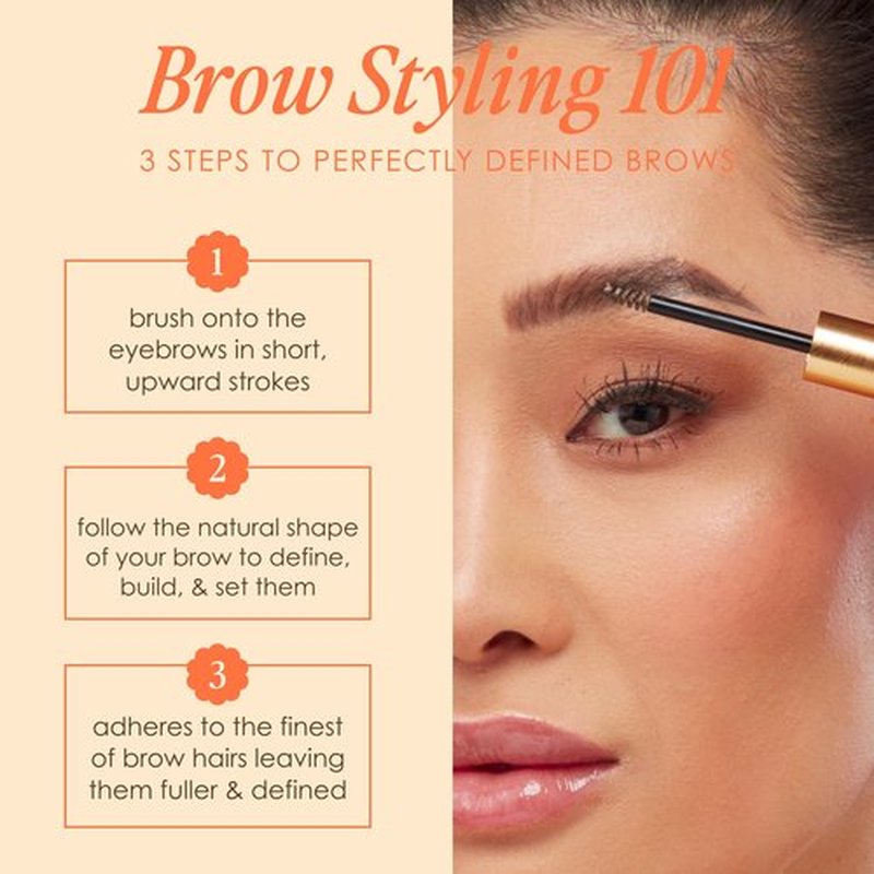 Grande Cosmetics GrandeBROW-FILL Volumizing Brow Gel with Fibers & Peptides, for Natural & Fuller-Looking Eyebrows - Light (0.14 fl oz)