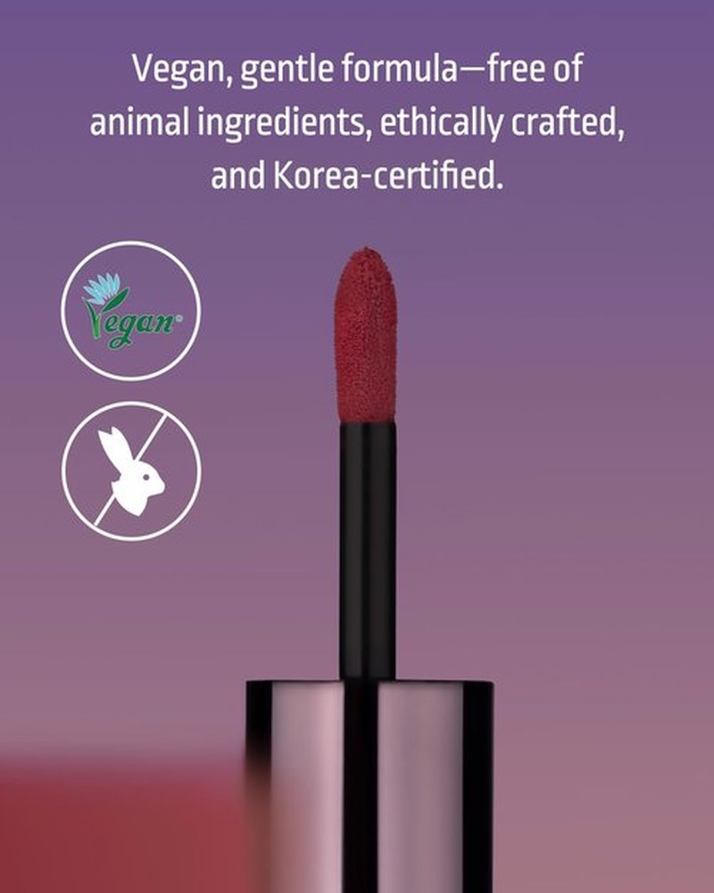 H HEVVY HEVVYMAKEUP Blurring Effect Lip Tint - Airy Velvet Matte Lips - Vegan, Longwear, Vibrant, Buildable Creamy Soft Texture - Korean Lip Makeup, Dear Sorbet, 0.13 fl.oz.