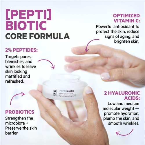 SVR PEPTI Biotic. Face & Neck Moisturizer With Vitamin C, Hyaluronic Acid & Peptides. Stimulates Collagen Production, Reduces the Appearance Of Fine Lines And Wrinkles, 1.7 fl.oz