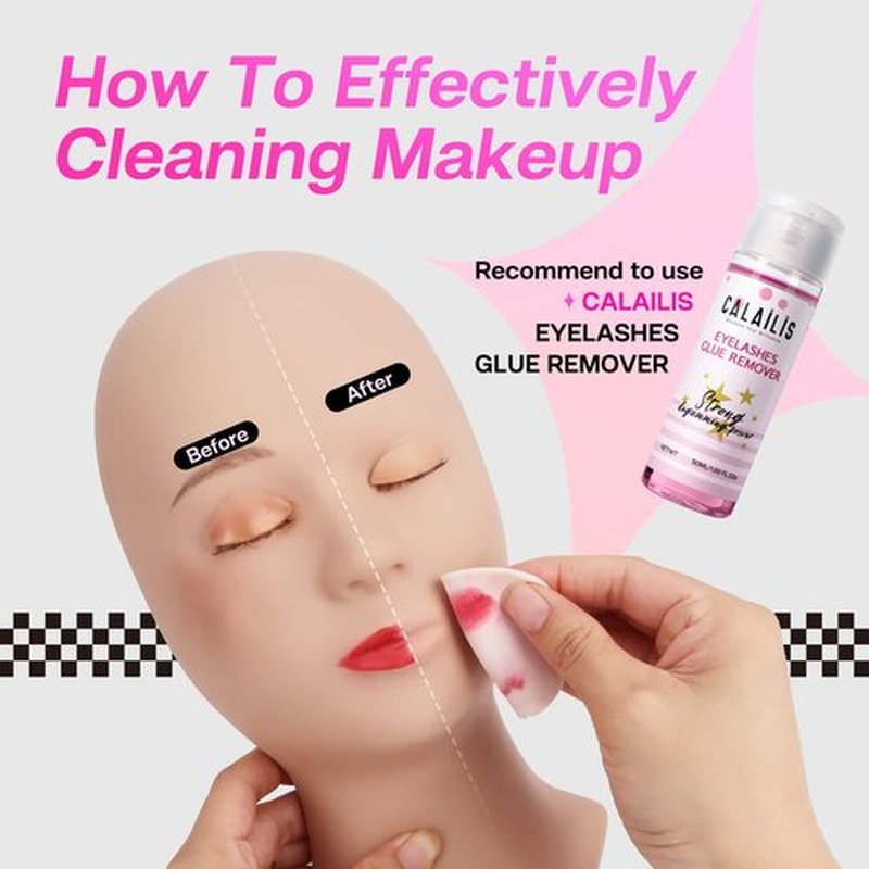 Lash Mannequin Head, CALAILIS Mannequin Head, Eyelash Extension Mannequin Head, Doll Head for Lash Extensions, Eyelash Mannequin Head with 4 Pairs Removable Eyelids (Skin Colour)