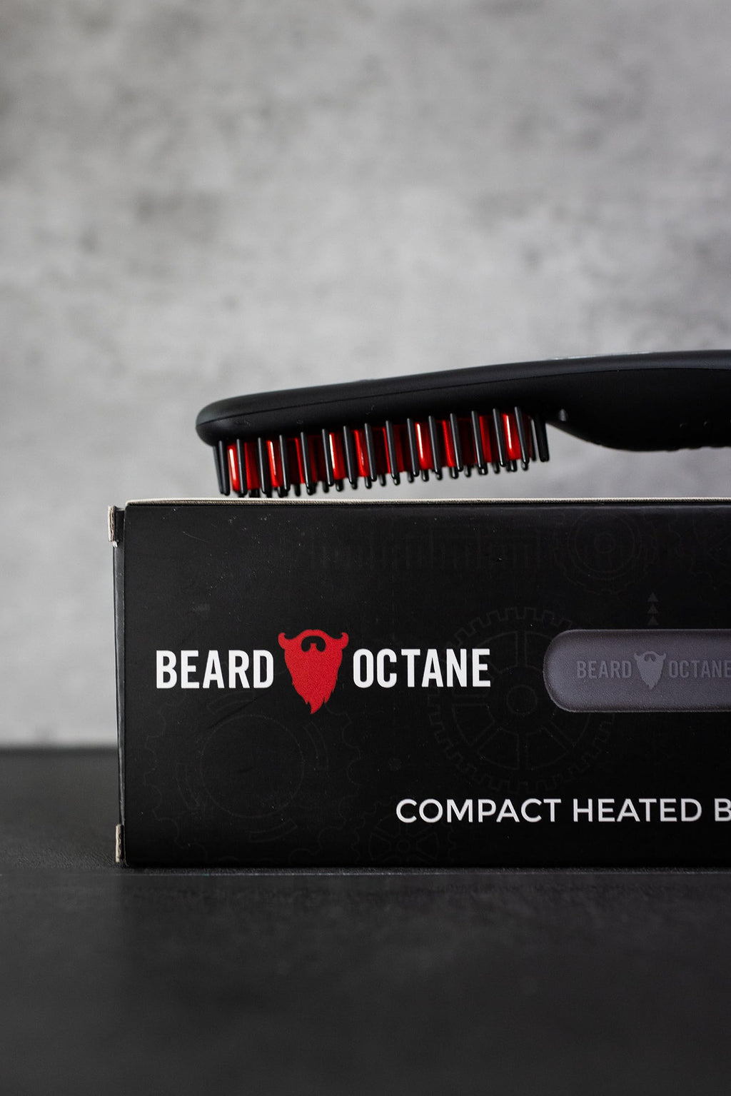 Beard Straightener for Men (Corded) – Ceramic Heated Brush Kit with Beard Oil & Unscented Beard Balm – Smooths & Styles Beards – Beard Octane