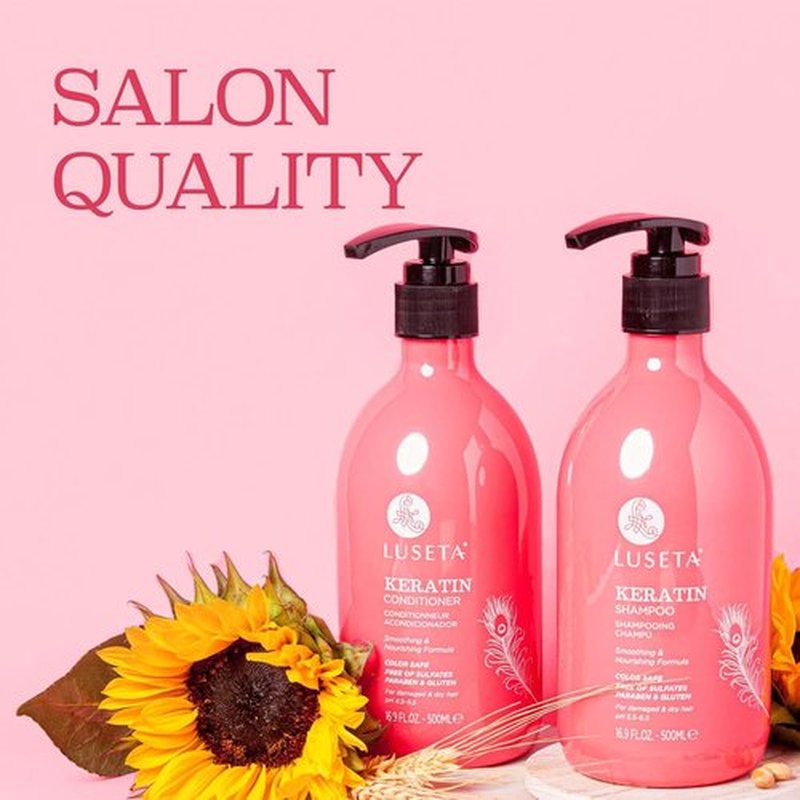 Luseta Keratin Shampoo & Conditioner Set - Nourishing Treatment for Color-Treated Hair | 2 x 16.9 Oz