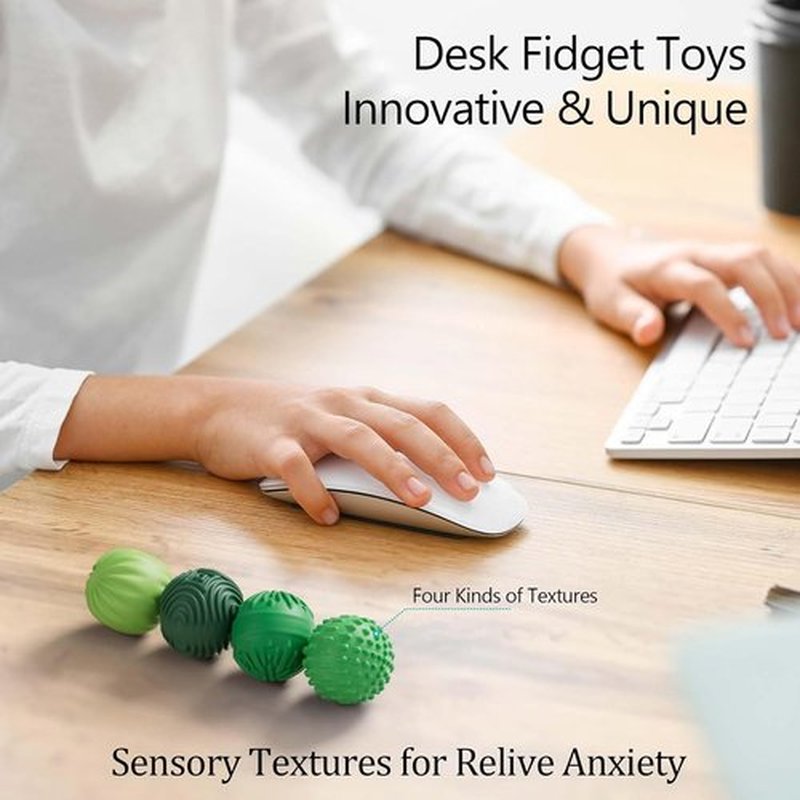 Luckdoor Silicone Magnetic Balls - Fidget Toys for Stress Relief | 4PCS Sensory Gadgets for Adults & Teens