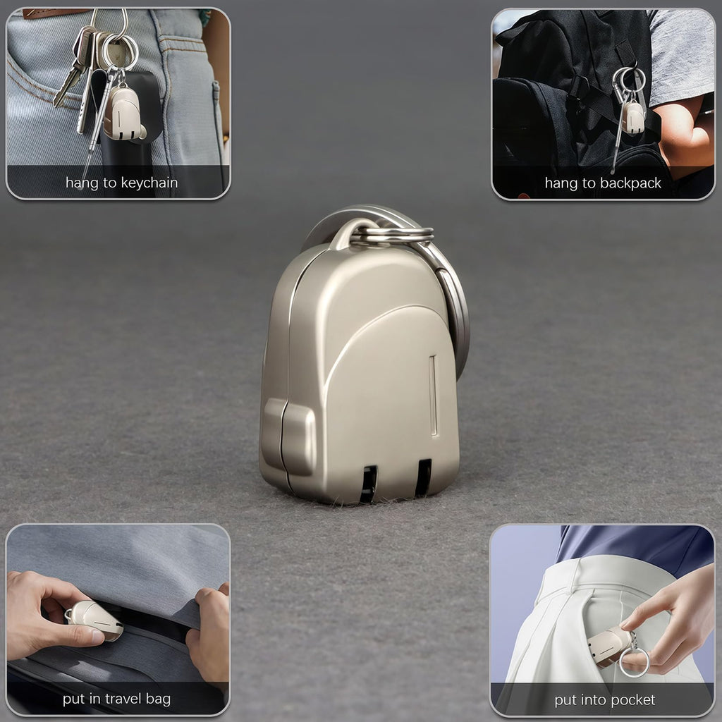 VOGARB Portable Mini Nail Clippers Collapsible Keychain Nail Clipper for Men and Women Fingernail and Toenails, Stainless Steel, Champagne