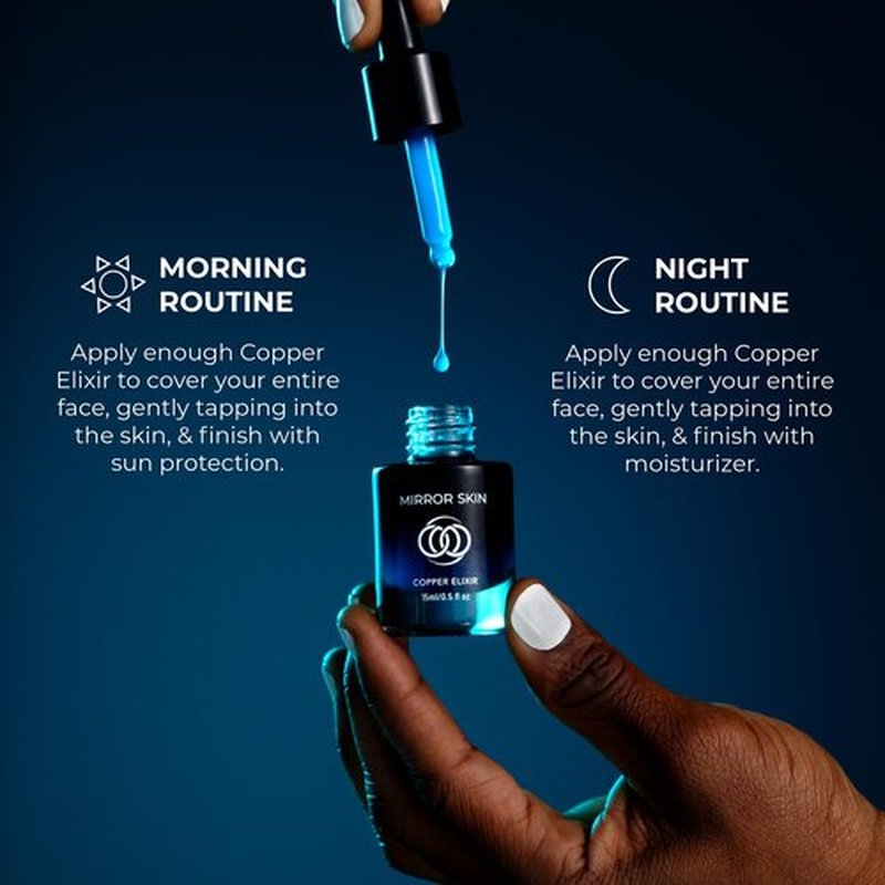 Mirror Skin Copper Elixir - Peptide Serum for Face with 1.25% GHK-Cu Copper Peptides & EGF – Advanced Peptides Serum for Skin Health, Glow Peptide Complex, Hydration, Cellular Renewal Support