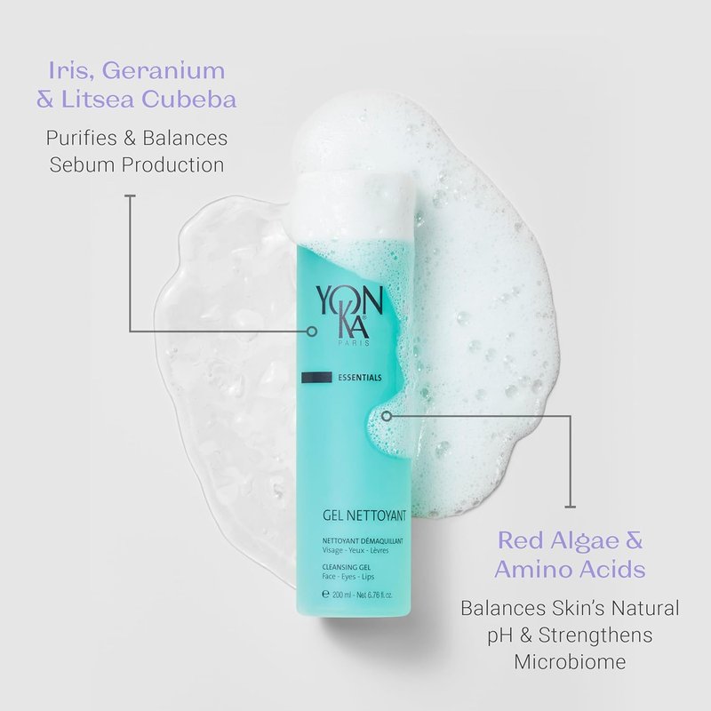 Yon-Ka Gel Nettoyant Facial Cleanser & Masque 103 Set - Gentle Foaming Face Wash & Detoxifying Clay Mask for Oily Skin | 6.76 fl oz & 3.30 oz