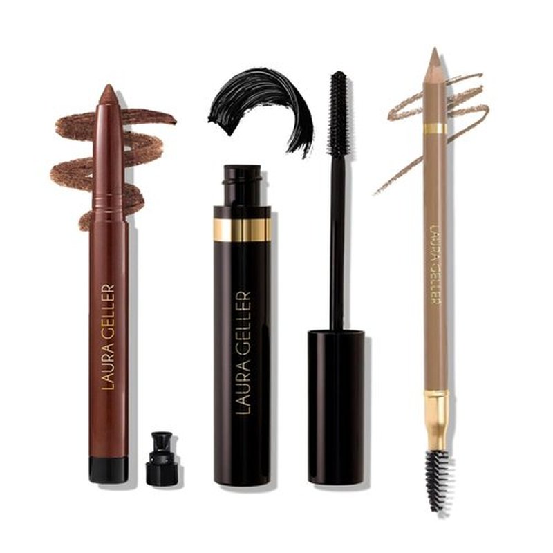 Laura Geller Eyeliner, Eyelash & Eyebrow Kit for Mature Skin - Blonde | Longwear Kajal Eyeliner & Mascara