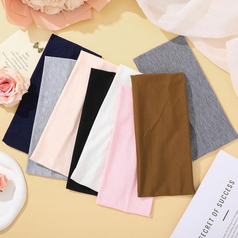 ProSuites 8 Pack Wide Headbands for Women, Elastic Soft Fabric Hair Bands Hair Warp for Daily Workout Yoga Running, Non Slip 8 Colors