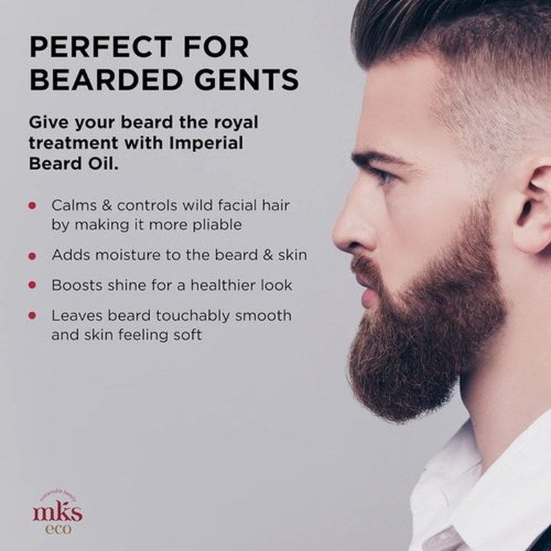 MKS Eco Imperial Beard Oil for Men - Sandalwood Scent | 2 fl oz - Moisturizes Skin & Adds Shine