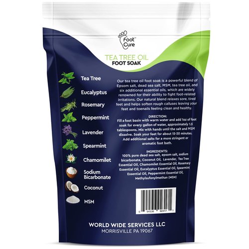 Tea Tree Oil Foot Soak with Epsom Salt - For Toenail Repair, Athletes Foot, Nail Repair Solution