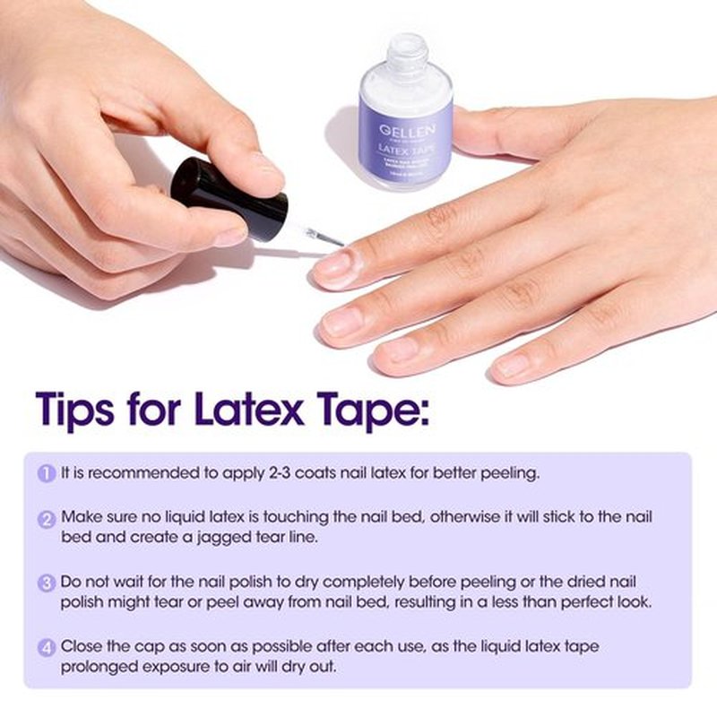Gellen Liquid Latex | Peel Off Cuticle Guard for Nail Polish | 15ml Skin Barrier Protector, White