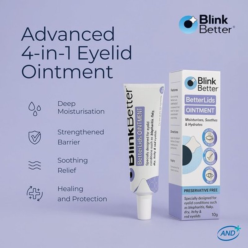 BlinkBetter BetterLids Eyelid Ointment - Deep Moisturizing Formula with Oat Complex & Shea Butter - 0.34 oz
