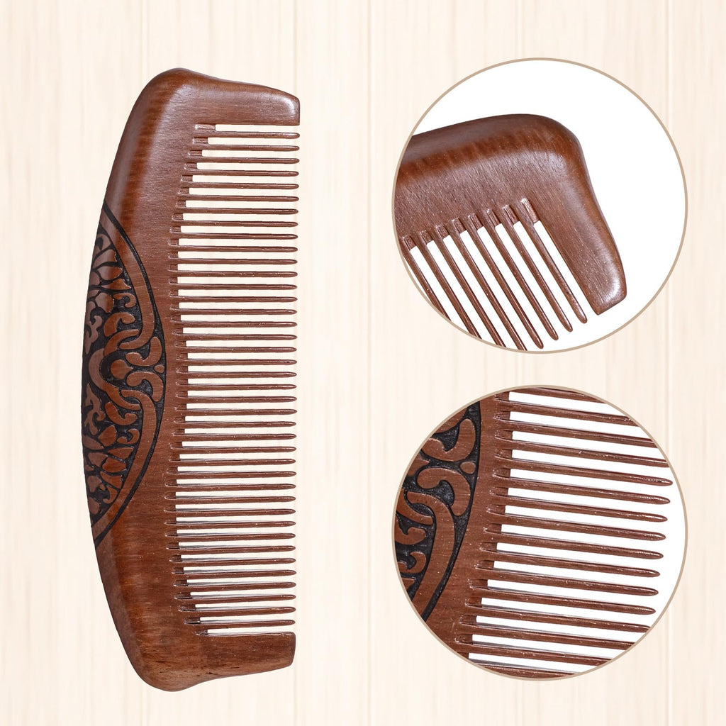 Small Wood Comb for Women Men Birthing Combs Wooden Pocket Hair Comb Fine Tooth Small Portable Wood Combs, Anti Static Carved