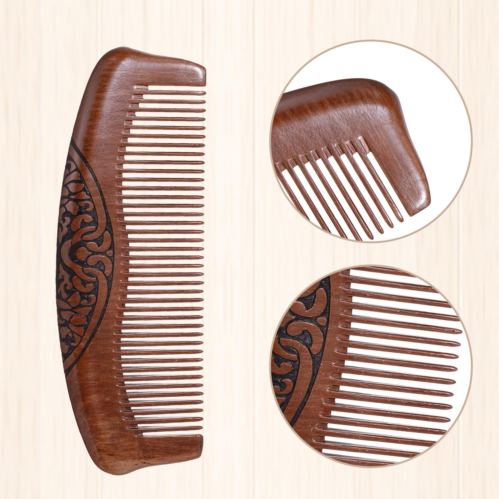 Small Wood Comb for Women Men Birthing Combs Wooden Pocket Hair Comb Fine Tooth Small Portable Wood Combs, Anti Static Carved