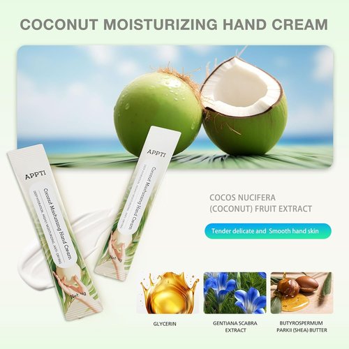 Regine Switzerland Moisturizing Hand Cream - Deep Hydrating Lotion for Dry Hands | Coconut Scent, Pack of 80