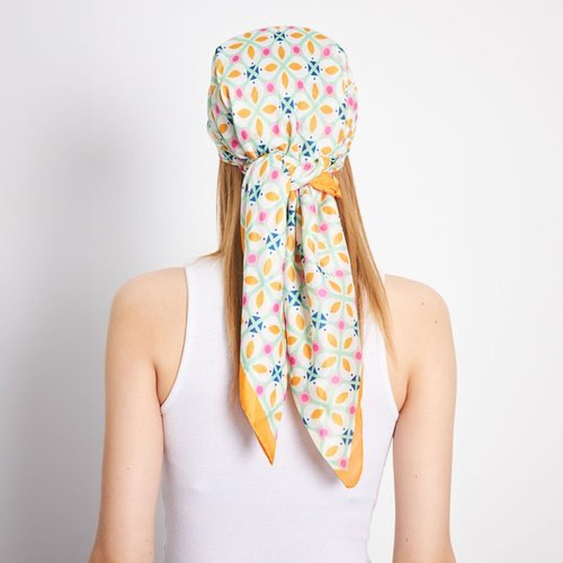 Headwear Pre Tied Head Scarves for Patterned Women Featuring | Soft Chemo Head Wear Headcover Ready Headwear (Geometric Design 1, One Size)