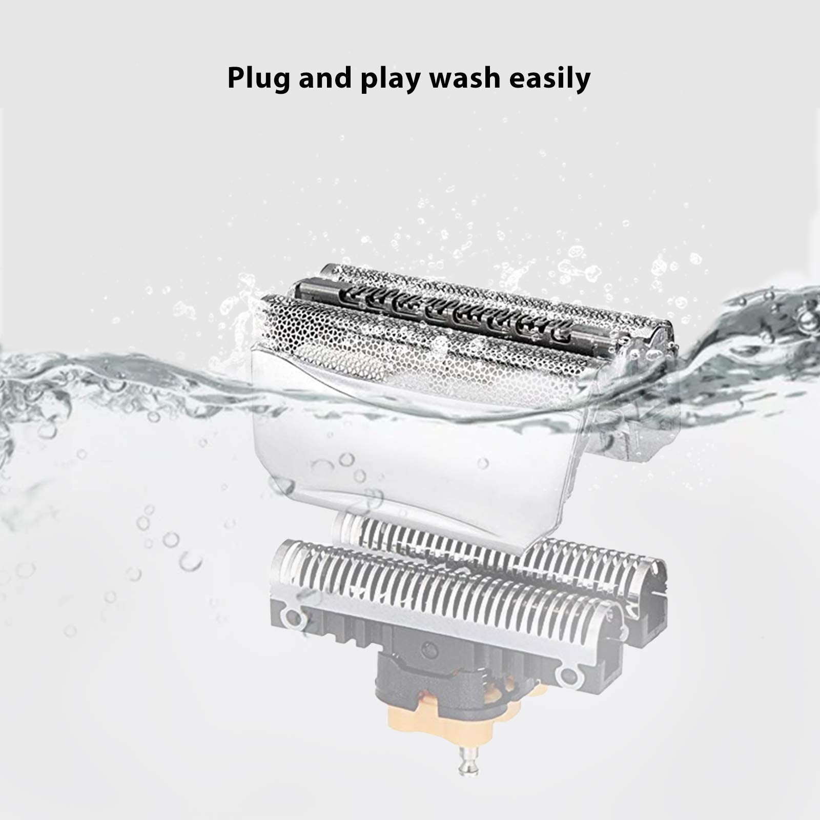 2024 Upgraded 51S Silver Foil & Cutter 51S Head Replacement for Braun Series 5 590cc 8595 8985 8975 8991 Silver