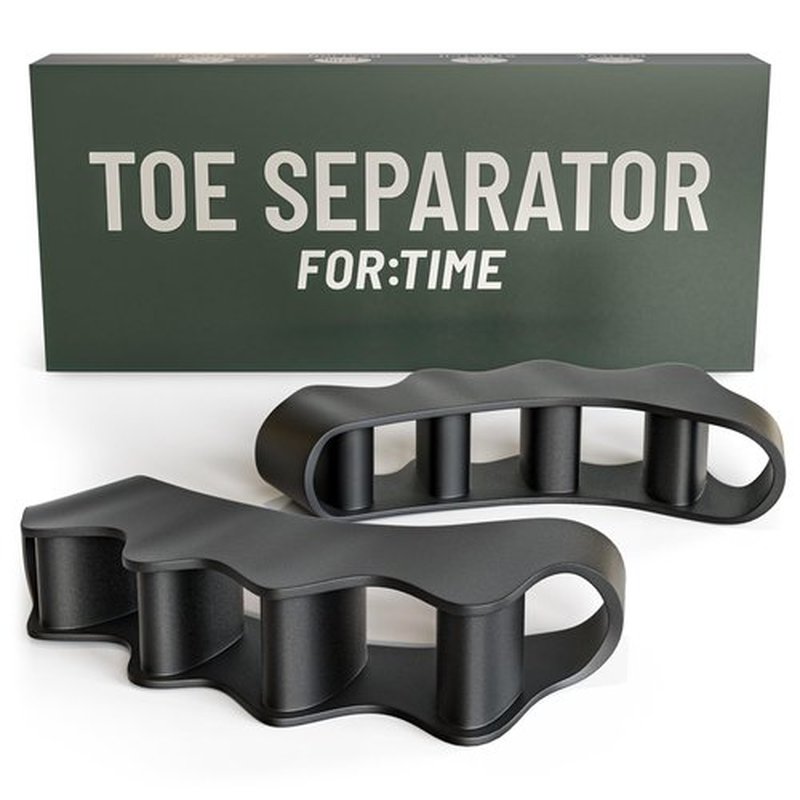 Toe Spacers - Bunion Corrector for Women & Men, Toe Separators for Women, Toe Spacers Men, Hammer Toe Straightener, Bunion Relief, 1 Pair Silicone Gel Toe Separators (Black, 1)