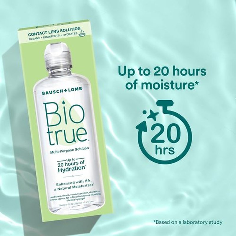 Biotrue Multi-Purpose Contact Lens Solution - Cleans, Hydrates & Disinfects | 10 Fl Oz (Pack of 2)