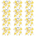 12 PCS Softball Baseball Cheer Bows, Sparkly Rugby Hair Bows with Elastic Hair Ties Accessories for Teens Girls Women Cheerleading Softball Competition Sports (Yellow Softball)
