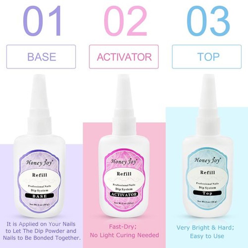 56ml / 1.91oz Refill Gel Base Top Sealer Dry Activator for Dipping Powder Pre-Bond Liquid No Lamp Cure Dip Nails Natural Dry, 56ml-Activator…